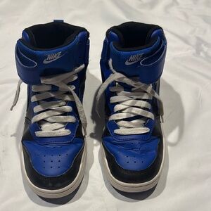 Nike Kids Black and Blue High-Top Sneakers
